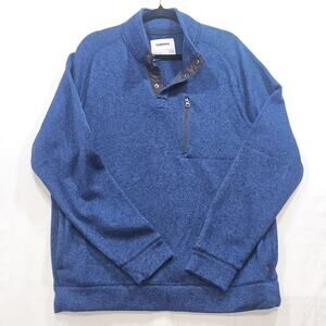 Sonoma Men's Good For Life Blue Fleece 1/4 Snap Mock Neck Sweater Size XXL